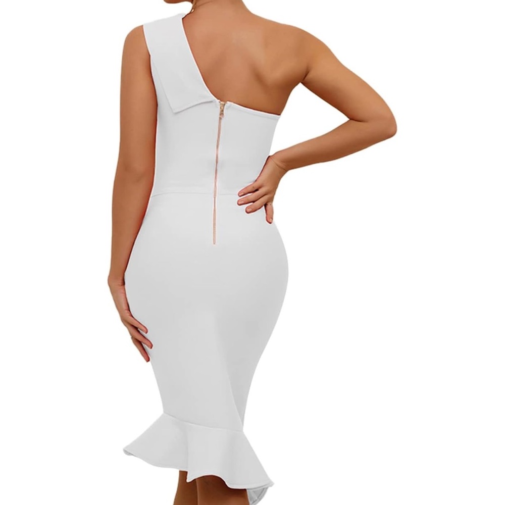 🎉🎉HP🎉🎉  One-Shoulder Fishtail Bandage Dress - Picture 10 of 11